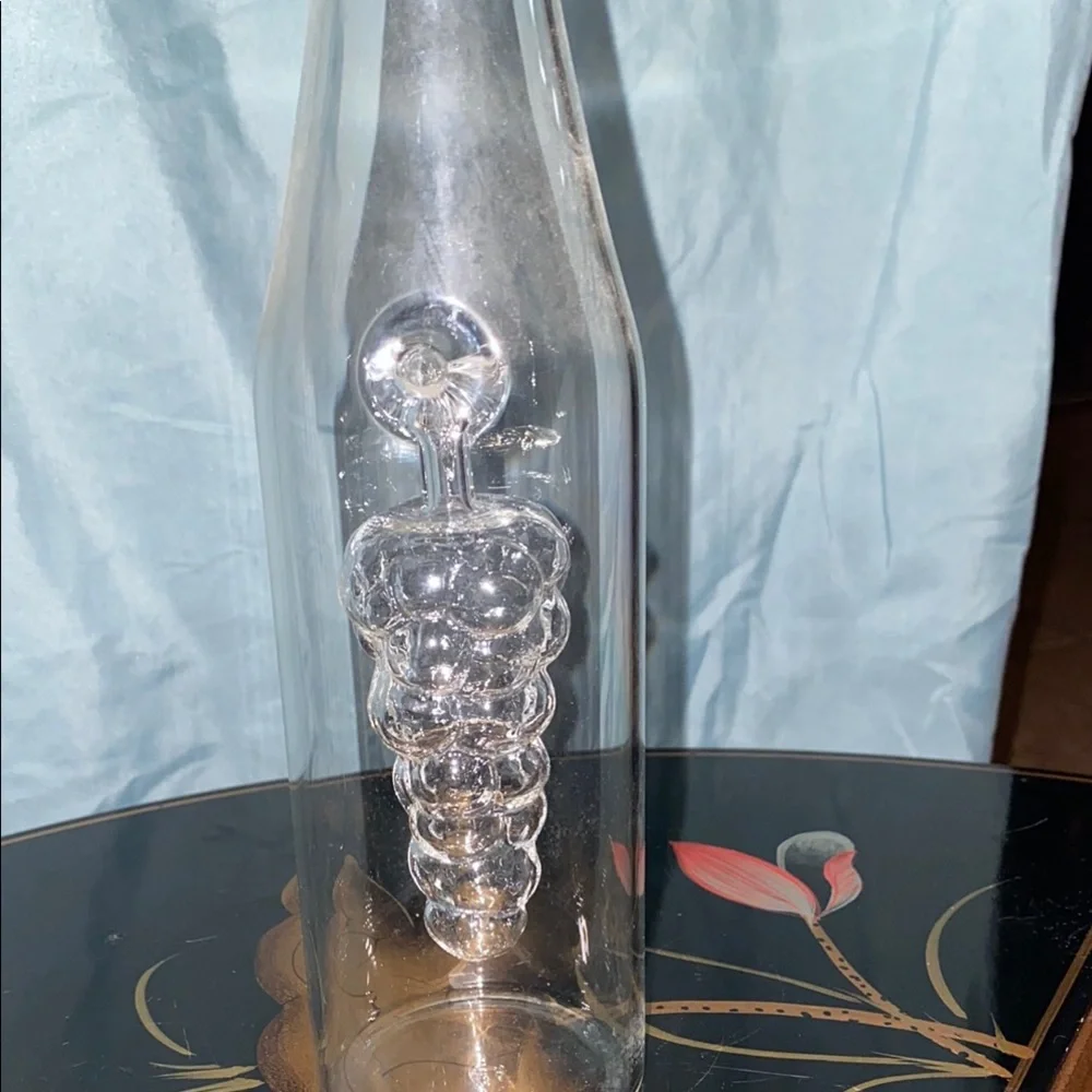 BX48 Vintage Elegant Glass Bottle with Silver Accents